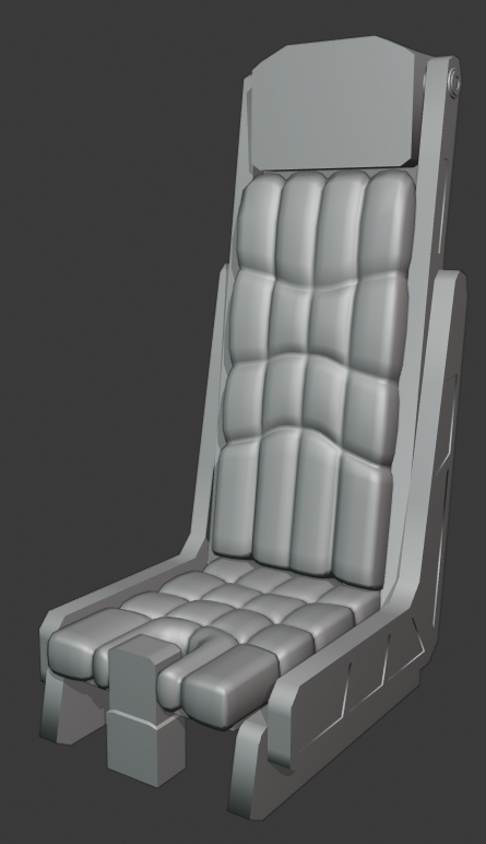 3D model of a fighter jet seat