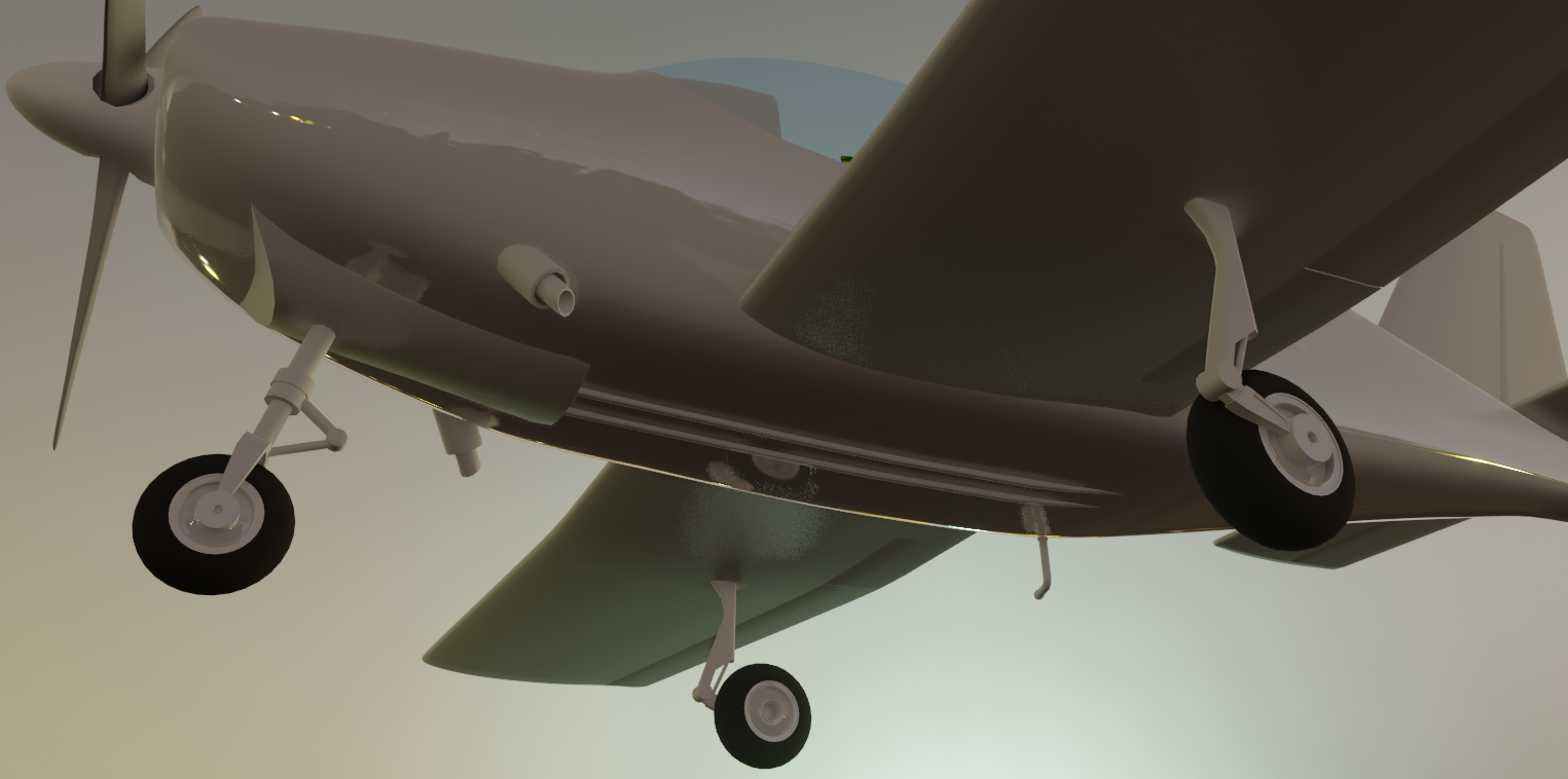 3D model of general aviation plane underneith