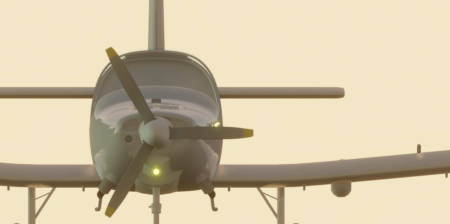 3D model of general aviation plane front