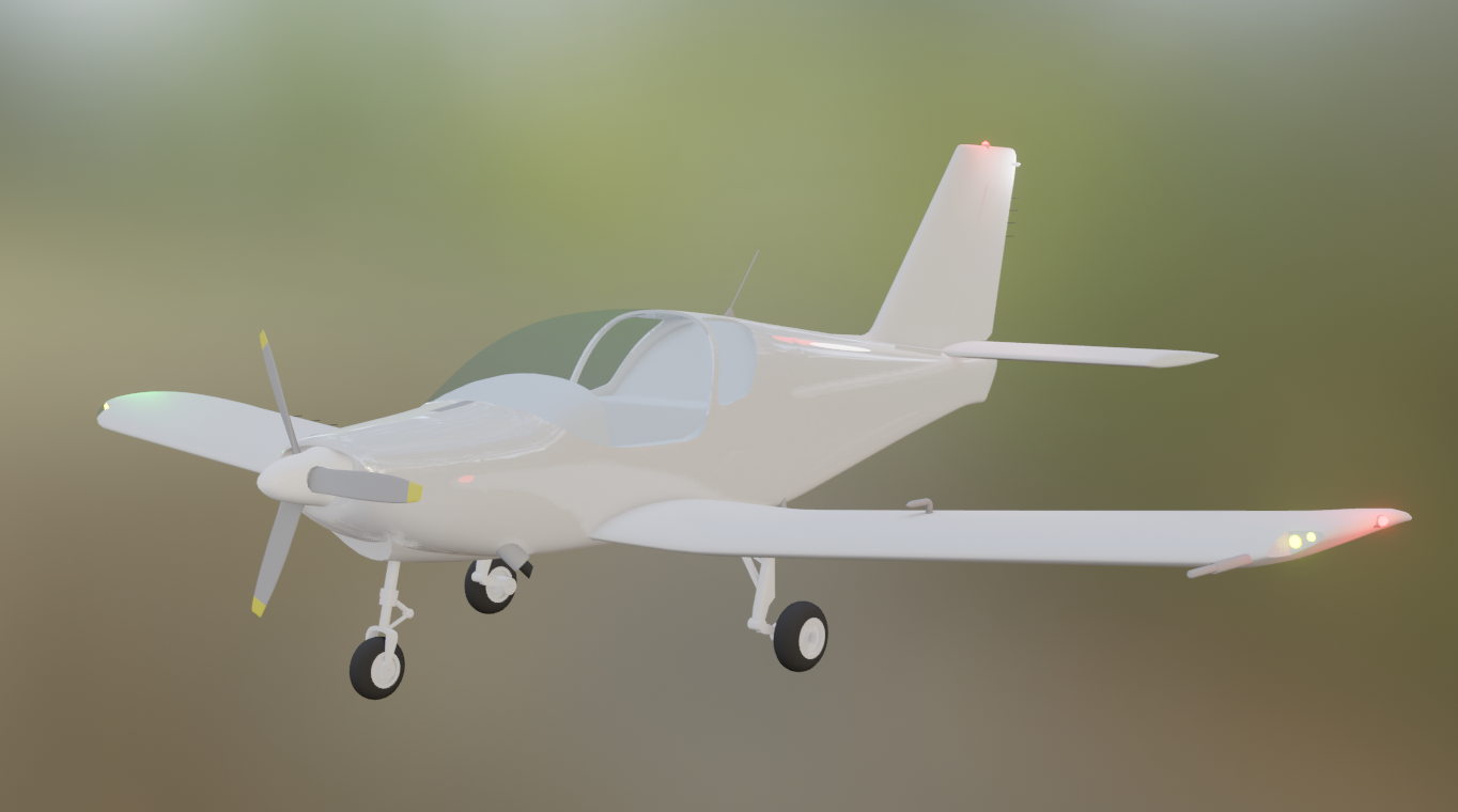 3D model of general aviation plane side