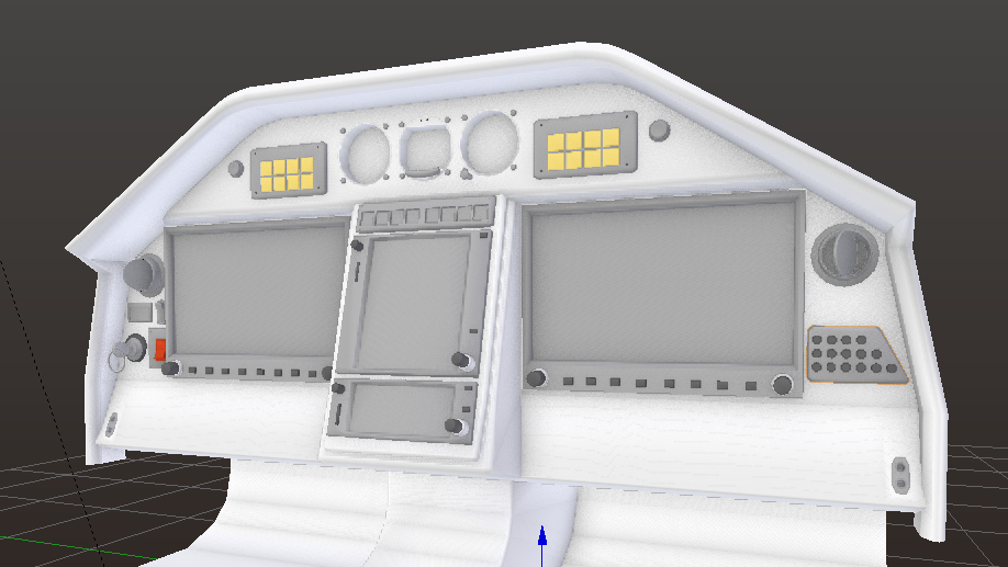 3D model of aircraft interior using glass displays - unrendered